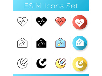 Mobile interface icons set preview picture