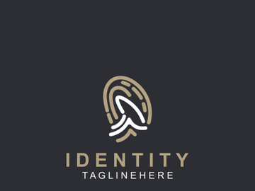 Fingerprint technology Logo Security system element symbol biometric template preview picture