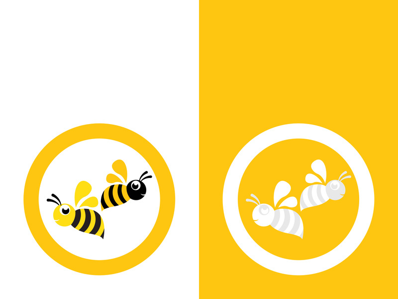Bee logo vector icon illustration design