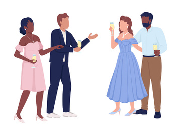 Guests raising toast semi flat color vector characters preview picture