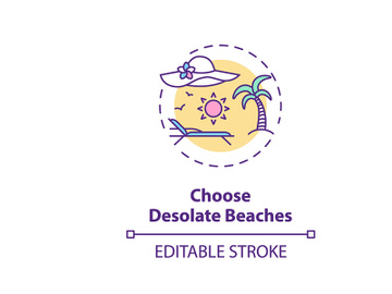 Choose desolate beaches concept icon preview picture