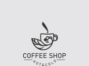 Coffee Shop logo line art illustration design