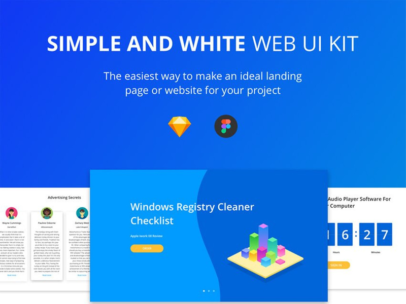 Simple & White Web UI Kit