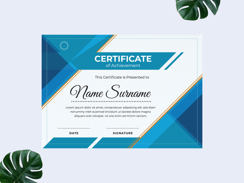 Modern certificate design template