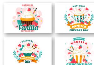 11 National Vanilla Cupcake Day Illustration
