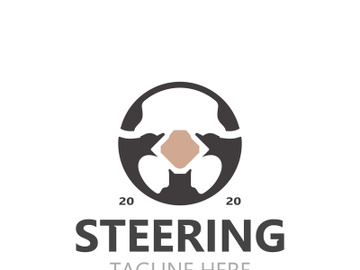 Steering wheel logo automotive car design garage auto repair workshop illustration preview picture