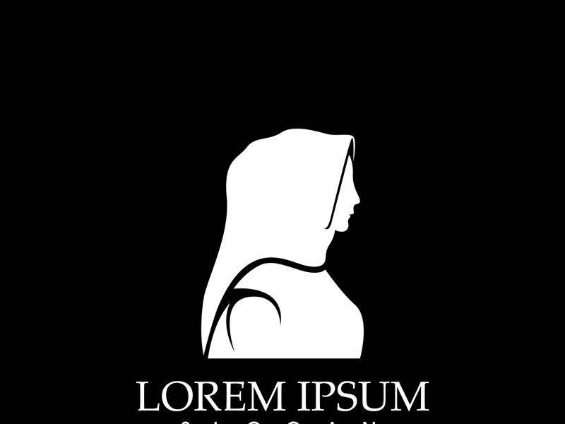 Hijab logo black background vector