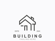 Building logo construction modern real estate symbol for architecture house and property design