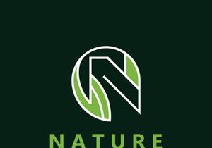 Letter N nature ecology logo with leaves suitable for business garden template vector