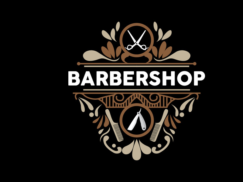 Barbershop Logo, Scissors Vector, Retro Vintage Minimalist