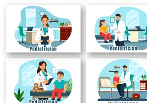 9 Pediatrician Vector Illustration