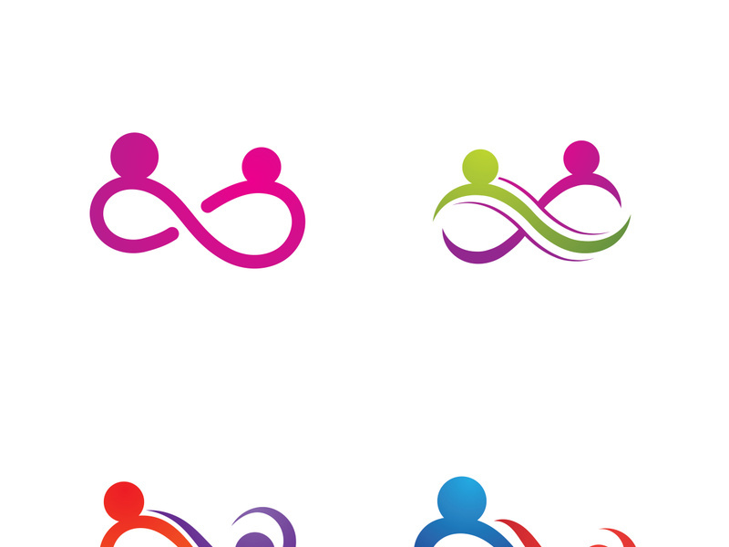 infinity people  family and community logo vector