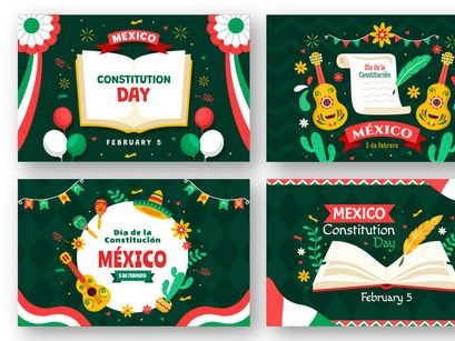 12 Constitution Day of Mexico Illustration