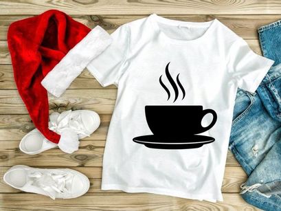 Hot Coffee Cup Silhouette with Steam, Minimalist Icon