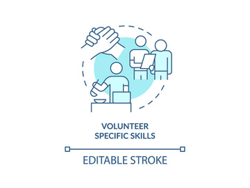 Volunteer specific skills turquoise concept icon preview picture