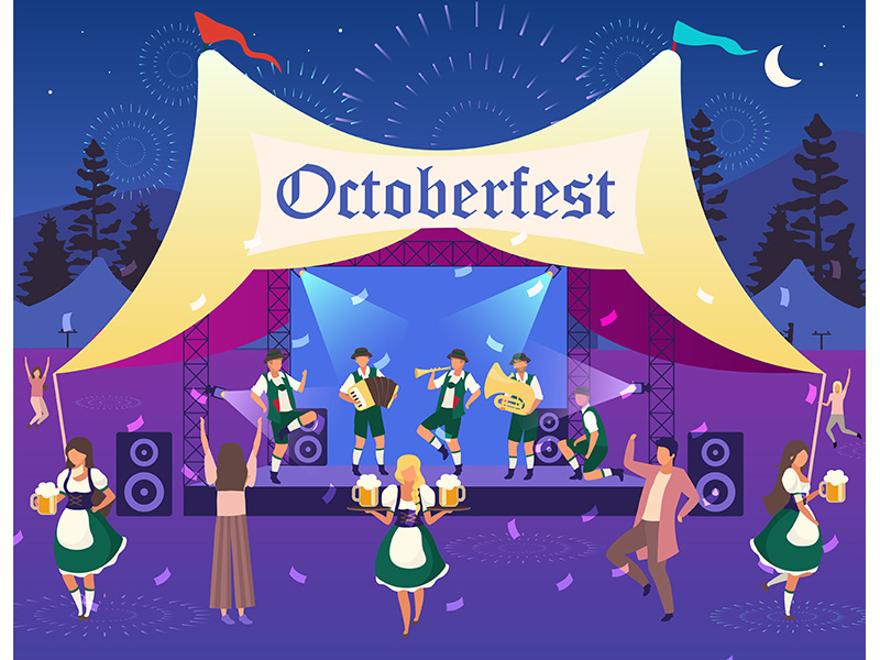Oktoberfest flat vector illustration