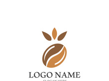 Coffee bean icon vector illustration template