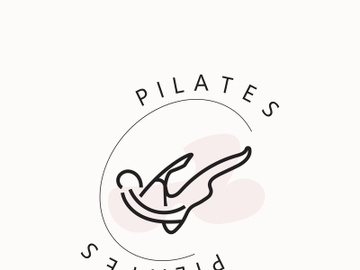 Abstract Pilates Logo, Yoga identity body balance vector monoline Design Template. wellness lifestyle preview picture
