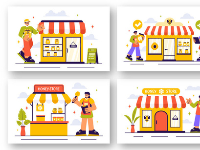 12 Sweet Honey Store Illustration