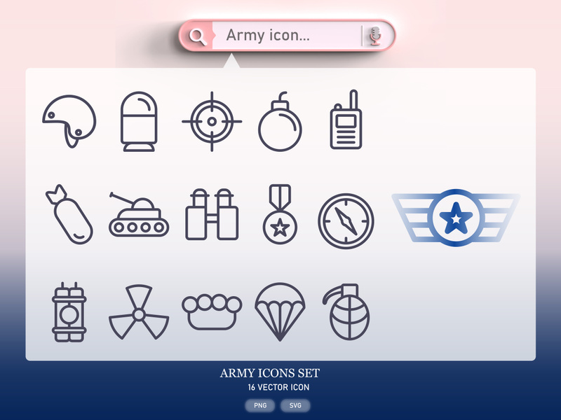 Armu & military icon set