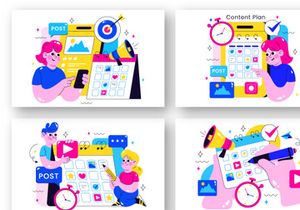 10 Social Media Content Planning Illustration