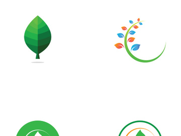 Natural green leaf logo design. preview picture