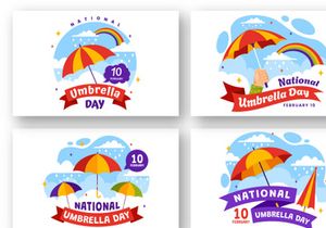 12 National Umbrella Day Illustration