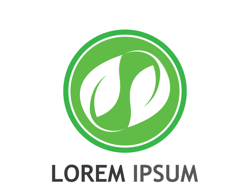 Natural green leaf logo design.