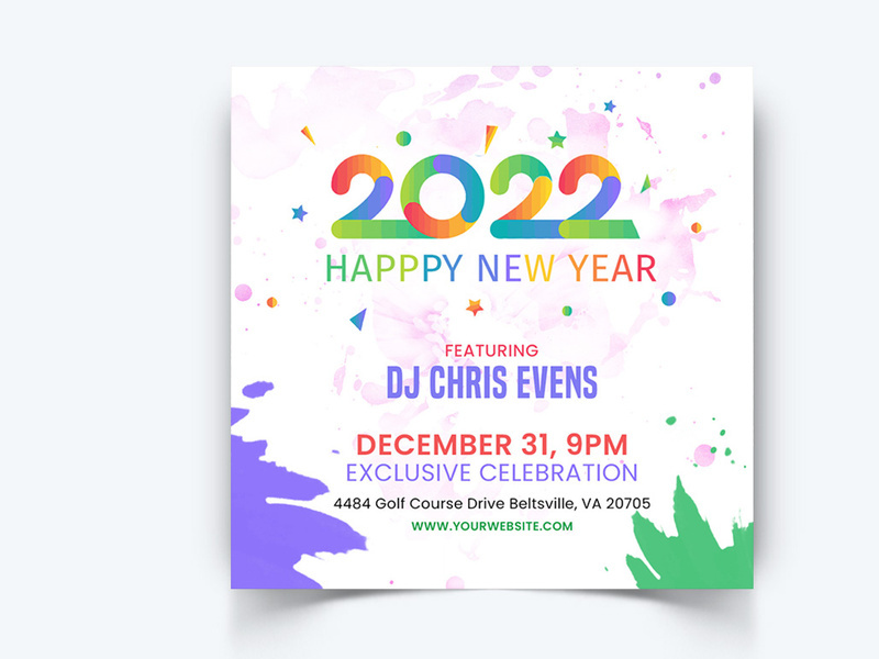 New Year Social Media Instagram Posts Template (EPS)