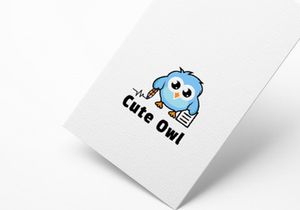 Cute Owls Learn - Logo Template