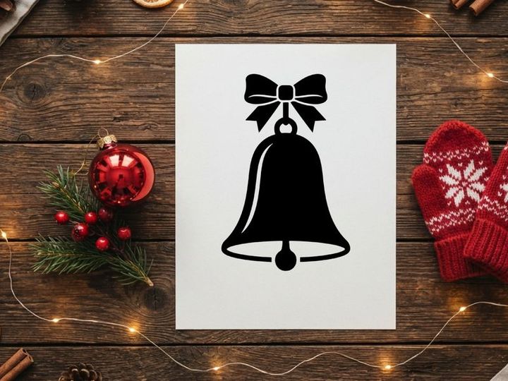 Christmas Bell with Bow for Holiday Celebration and Festive Decor