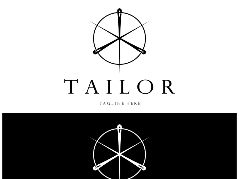 tailor logo icon illustration template combination of buttons for clothes, thread and sewing machine, for clothing product design, convection companies, fashion in vector form