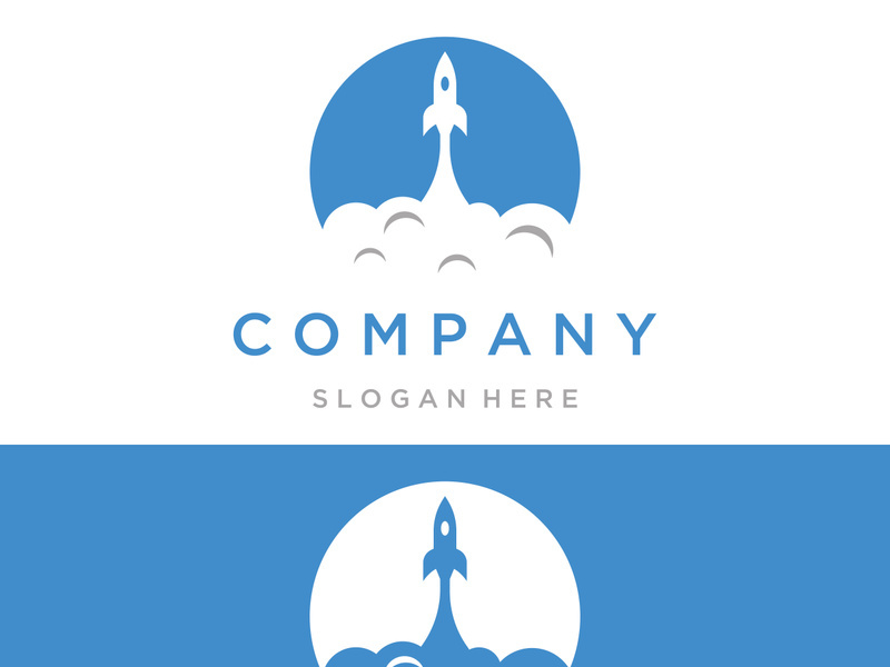 Creative and modern rocket logo,starship launch template.