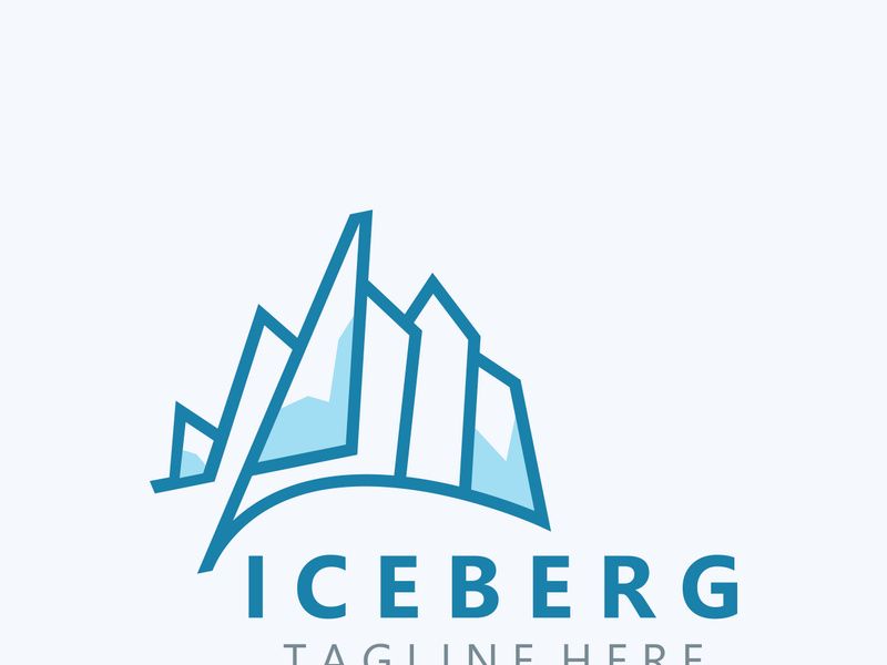 Iceberg Logo Design,simple ice mountain landscape Template vector Illustration