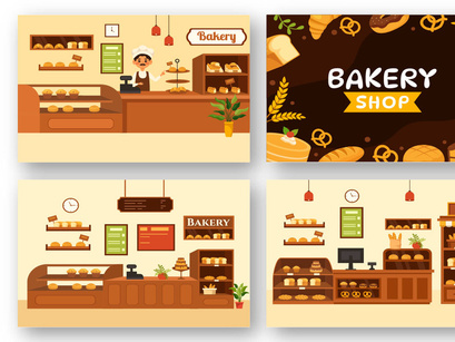 14 Bakery Store Illustration