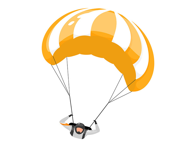 Parachuting flat vector illustration