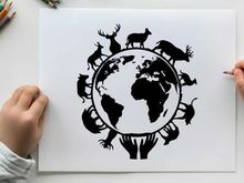 ilustrasi vektor peta dunia keanekaragaman hayati