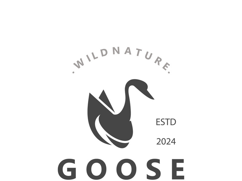 Animal Goose bird nature logo with modern style inspiration. premium design