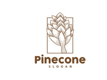 Pine Cone Logo, Elegant Luxury Pine Simple Design