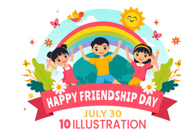 10 Happy Friendship Day Illustration preview picture