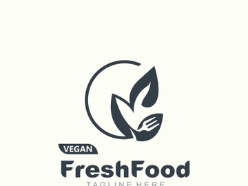 Fresh food logo healthy product badge or label food and drink market, vegan, nature organic premium quality design preview picture
