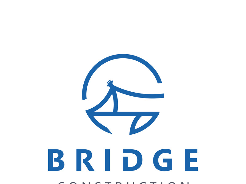 Minimalist Bridge logo suitable for building and construction workers vector design