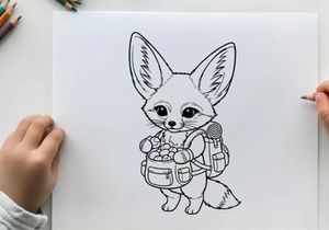 Cute fox chef cooking vector illustration flat design