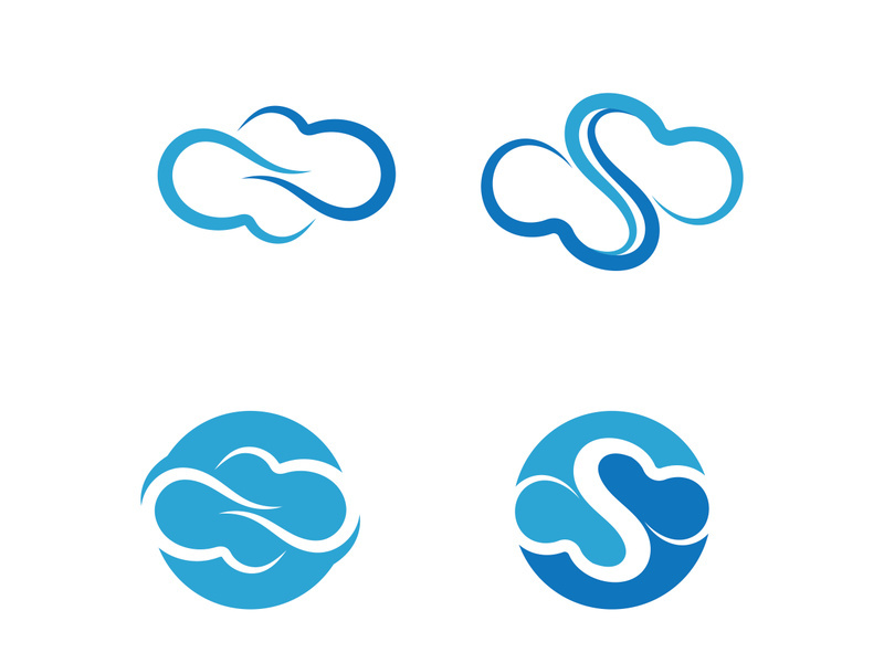 Blue cloud icon logo vector