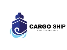 Cargo Ship Logo, Fast Cargo Ship Vector