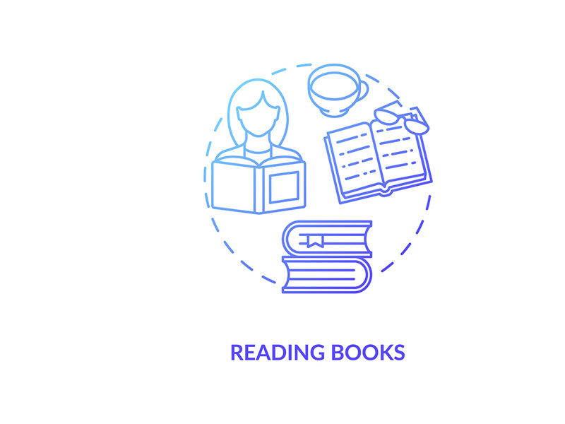 Reading books concept icon