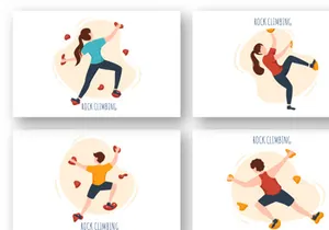 13 Rock Climbing Cartoon Illustration