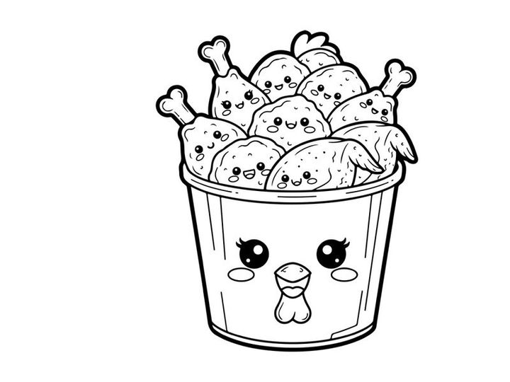 Cute chicks in bucket happy farm animals vector illustration