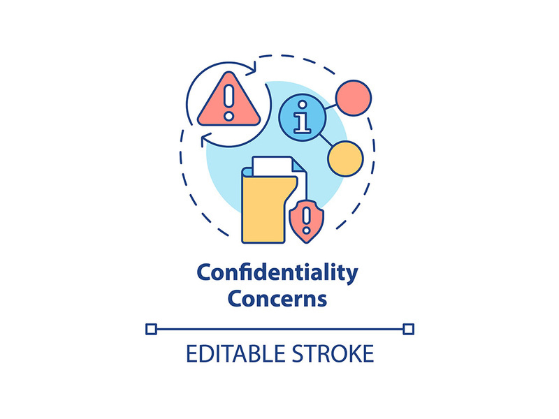 Confidentiality concerns concept icon