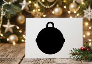 Adorno navideño de color negro mate aislado sobre fondo blanco limpio